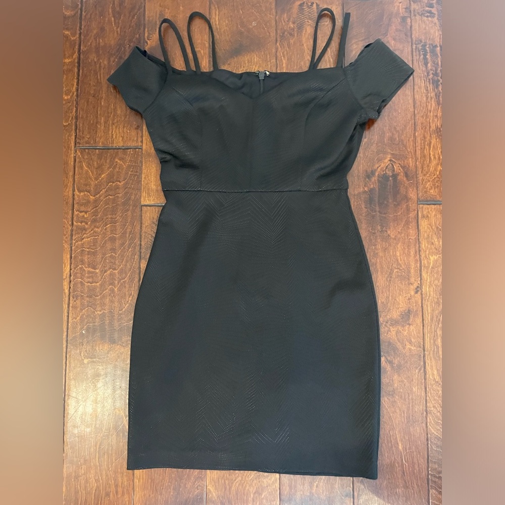 Off shoulder black dress by Guess Los Angeles